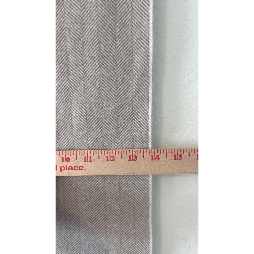J. Hilburn Mens Tan Herringbone Wool Angora Cashgora Scarf Made in Italy Fringe